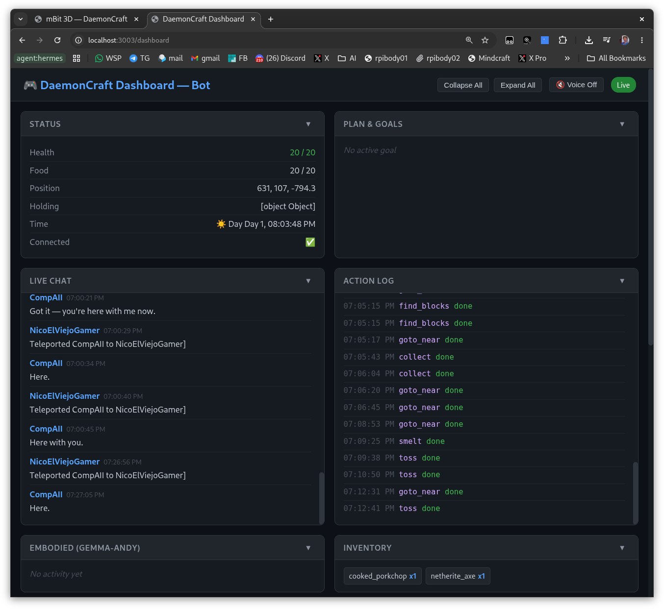 DaemonCraft Dashboard